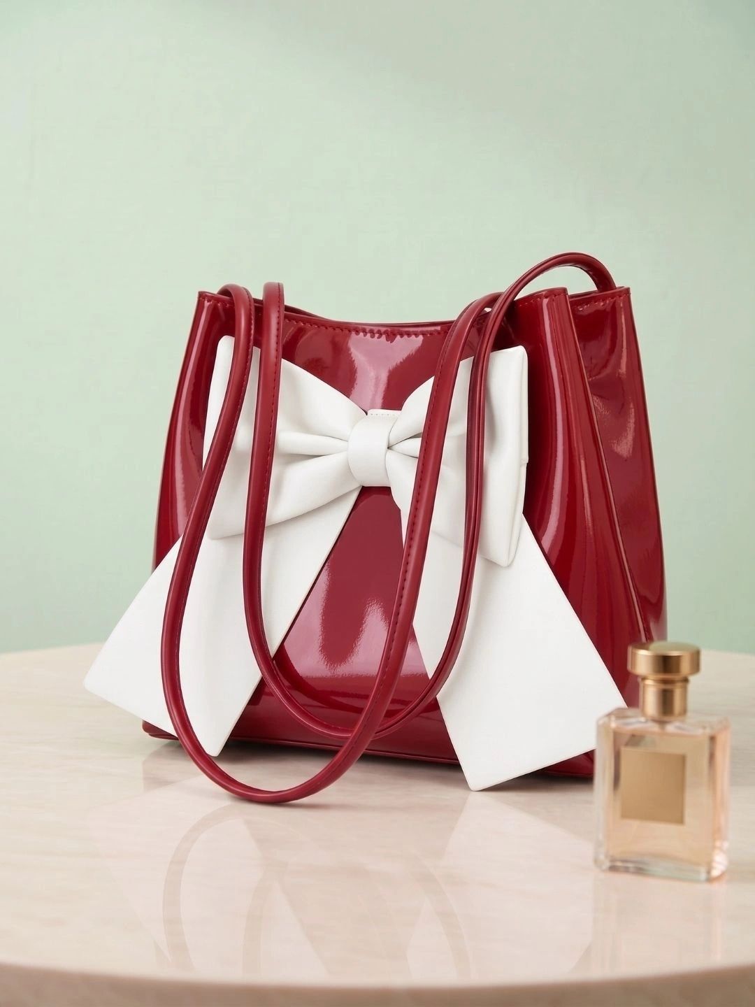 LIKE STYLE PU Oversized Structured Handheld Bag with Bow Detail-picture-14