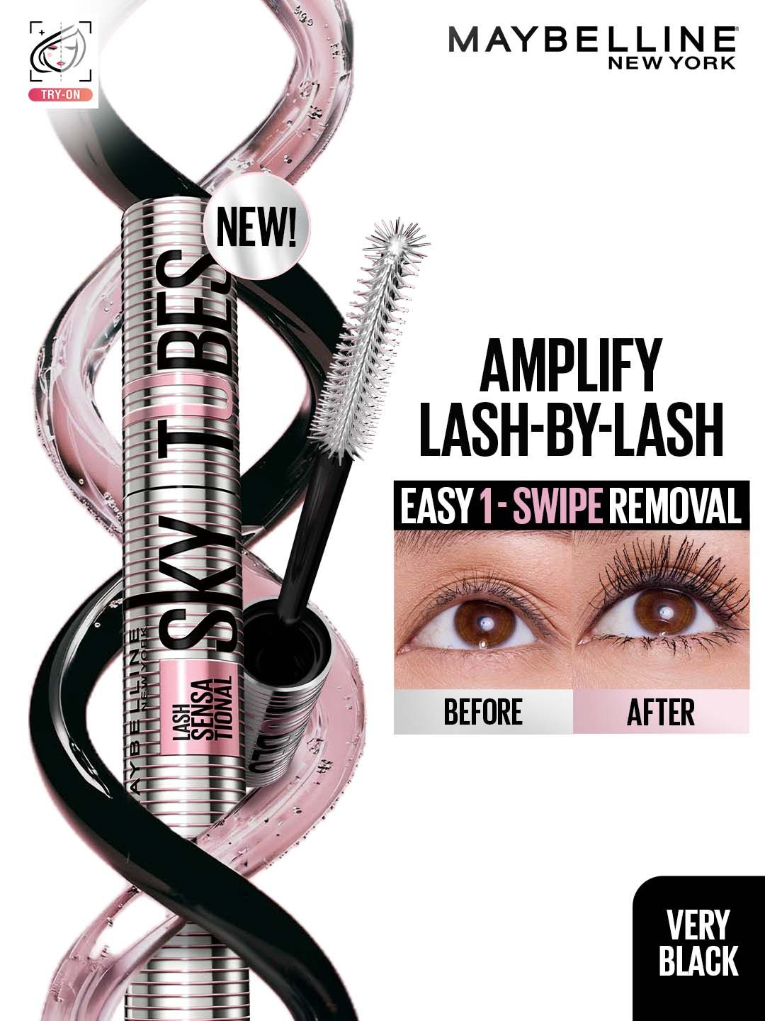 Maybelline New York Lash Sensational Sky Tubes 24H Wear Tubing Mascara 7 ml - Very Black-image-12