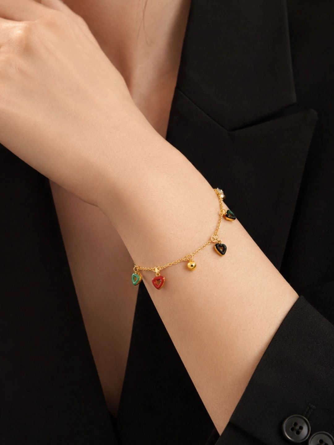 Tipsy closet Women Enamelled Gold-Plated Charm Bracelet-picture-32