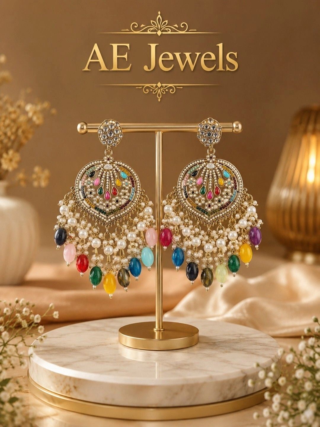 AE Jewels Circular Drop Earrings-image-49