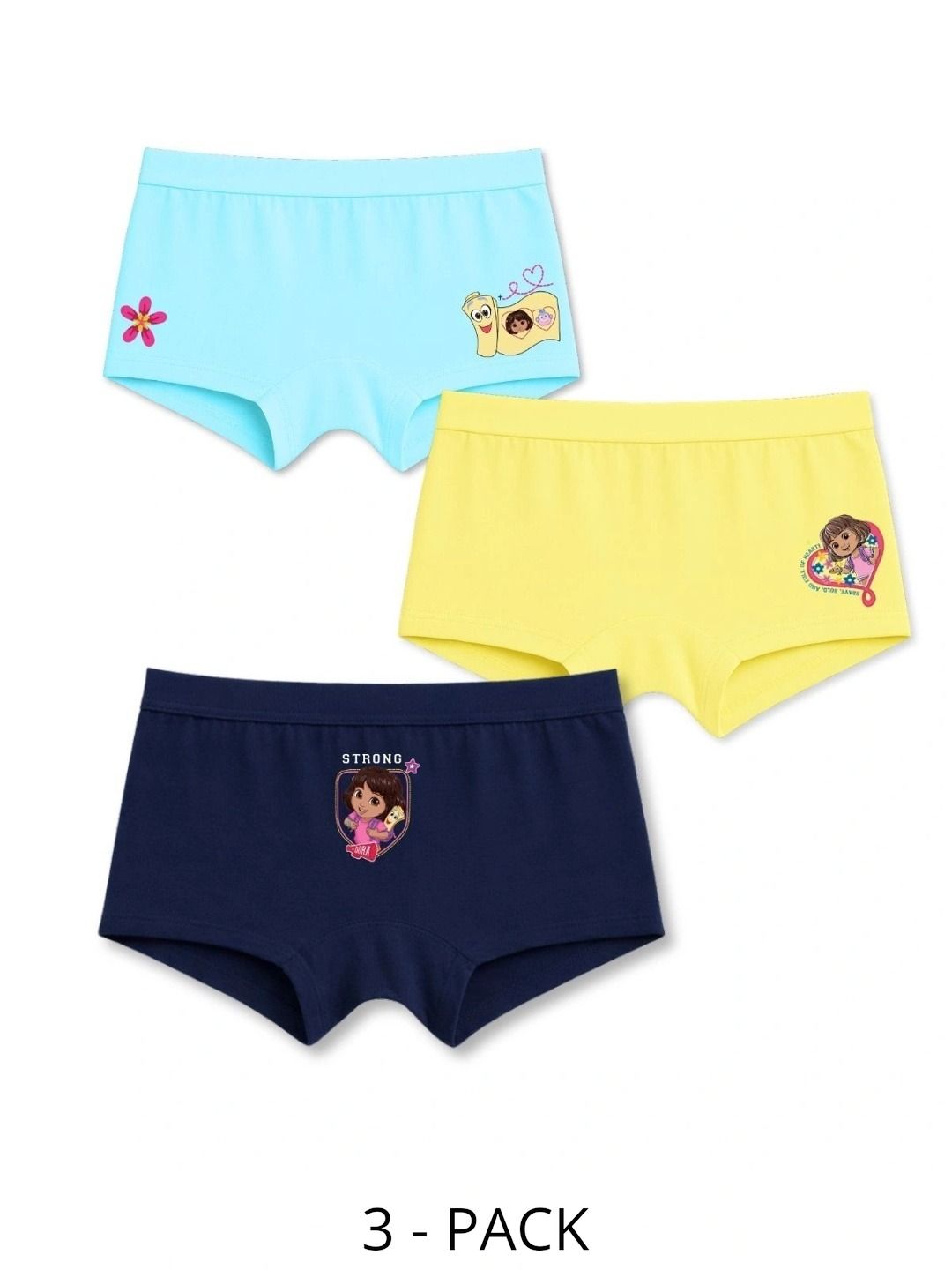 Button Bear Girls Pack of 3 Printed Cotton Boy Shorts-picture-13