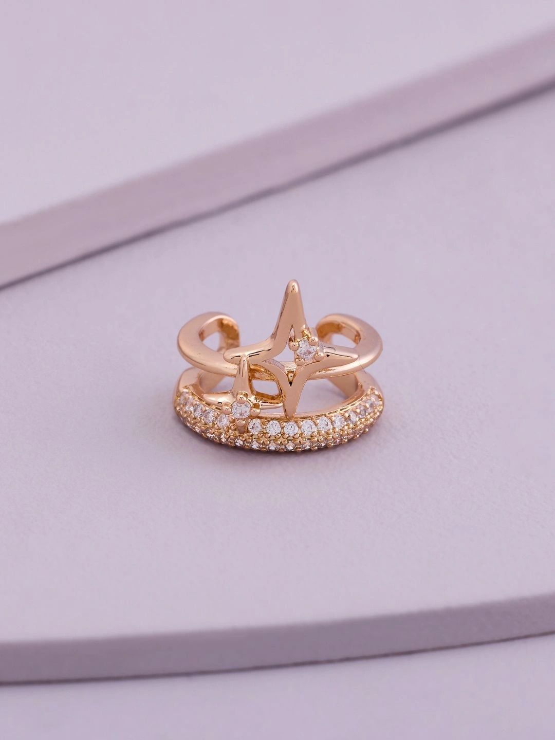 Kushal's Fashion Jewellery Star Shaped Ear Cuff Earrings-picture-24