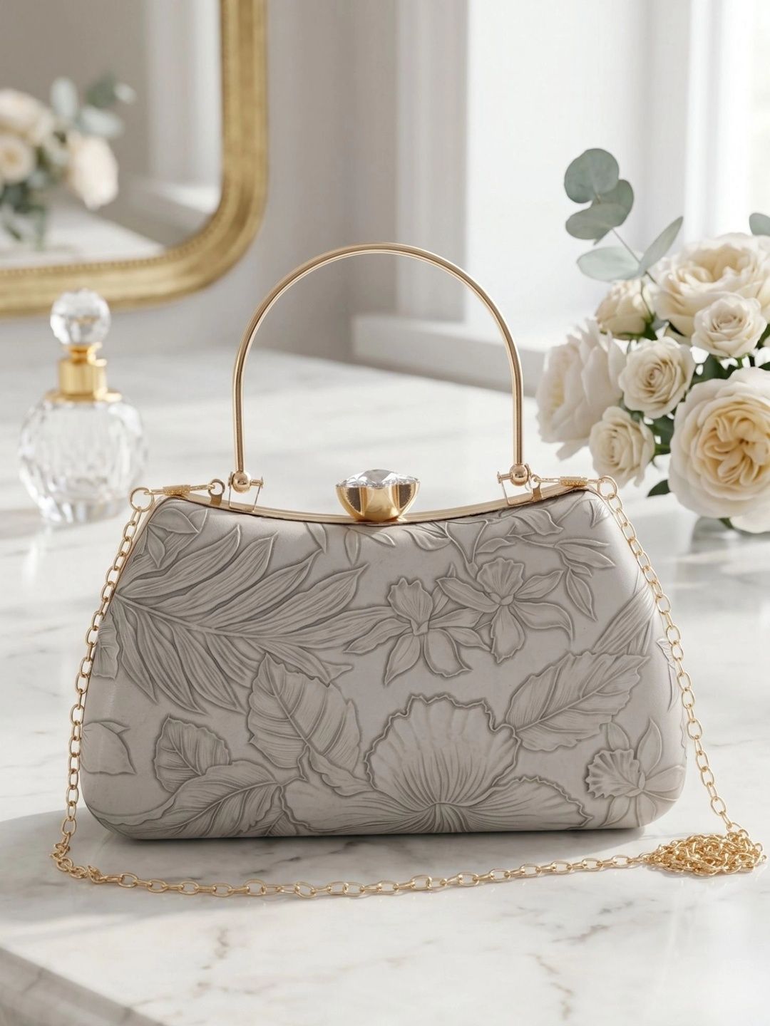 MISHA Printed Embellished Box Clutch-picture-55