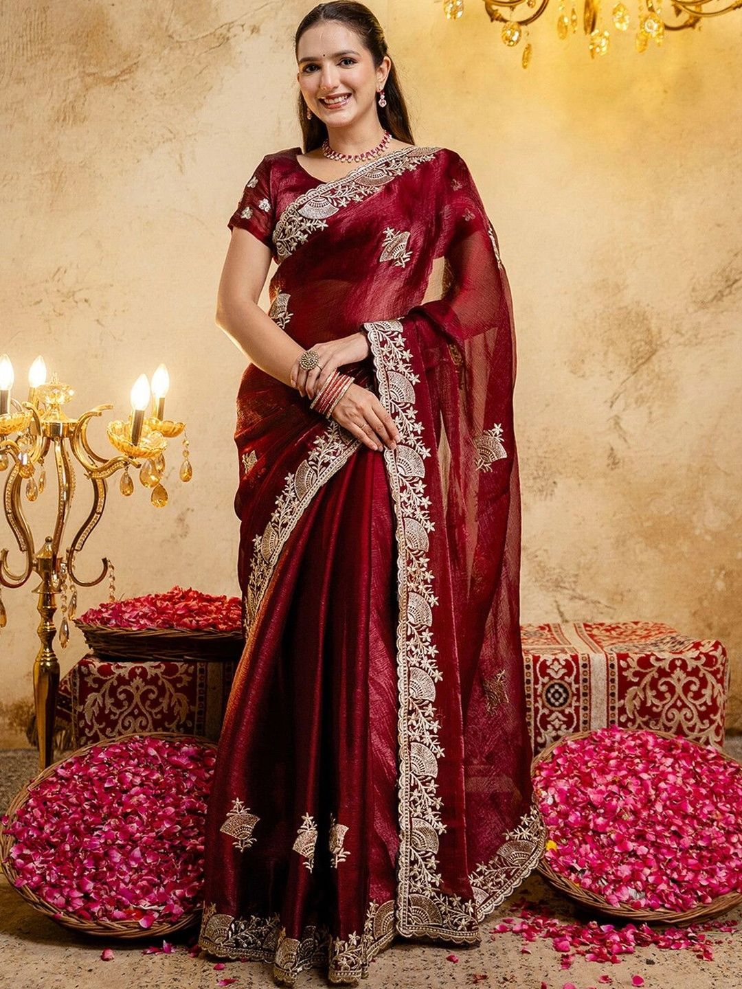 SAARA Embellished Heavy Work Saree-image-30