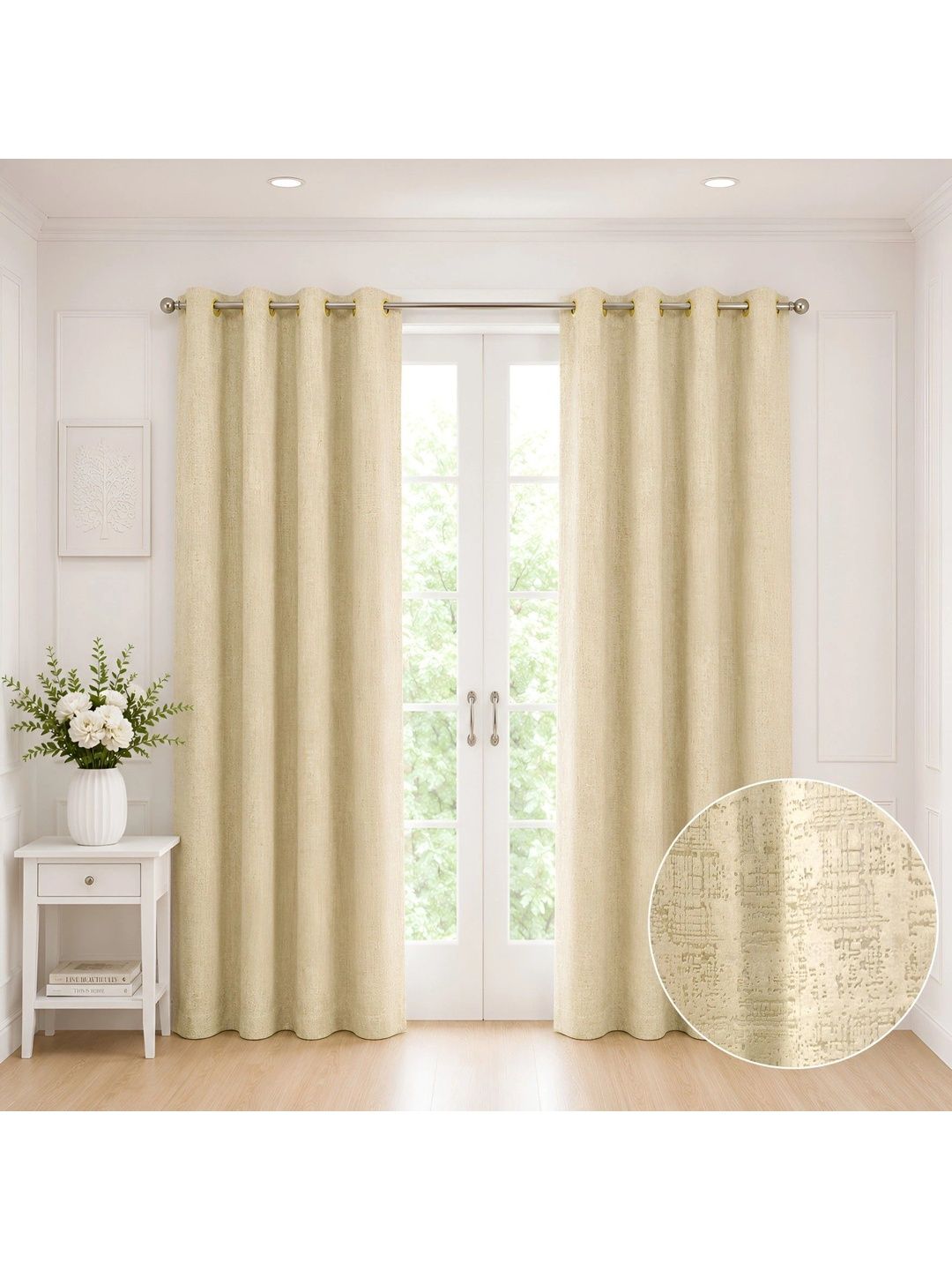 Homeful Style Gold-Toned Set of 2 Door Curtain-picture-55