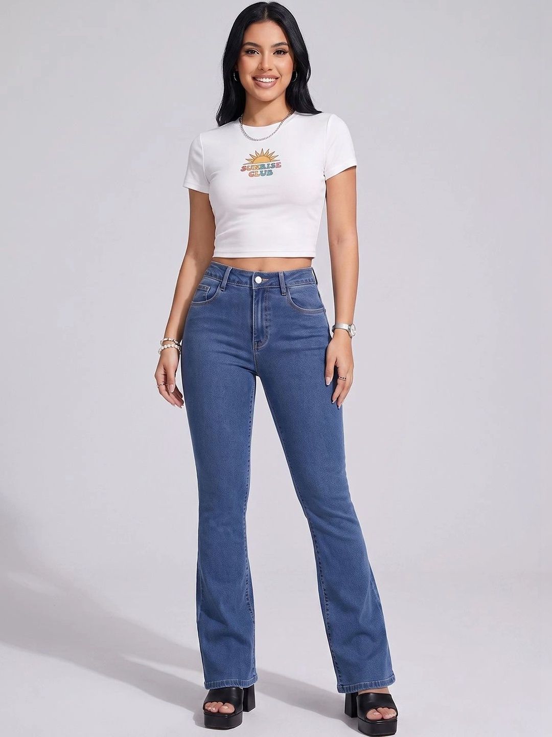 DressBerry Women Comfort Bootcut High-Rise Stretchable Jeans-picture-26