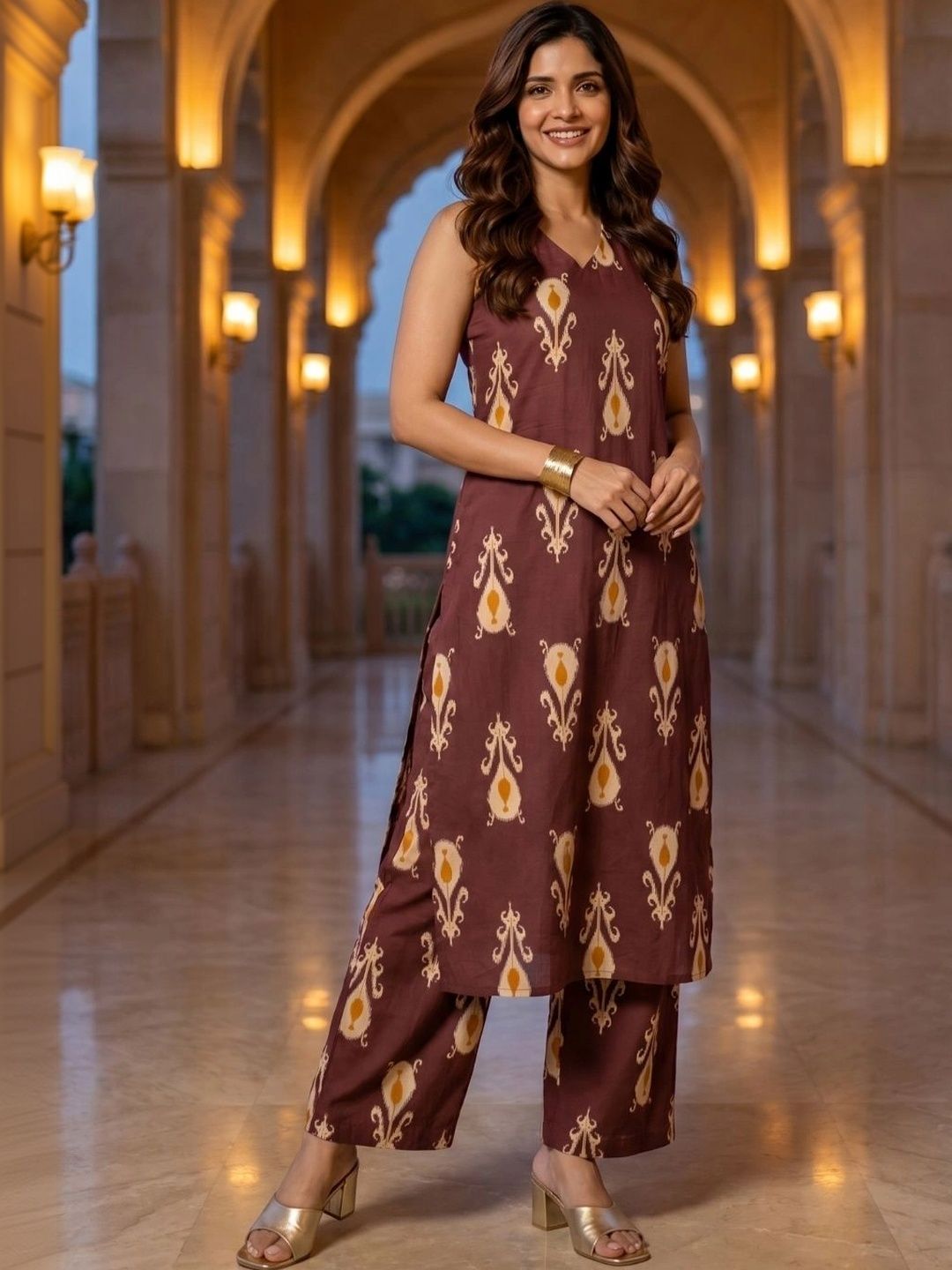 Varanga Women Floral Printed Regular Kurta with Palazzos-picture-30