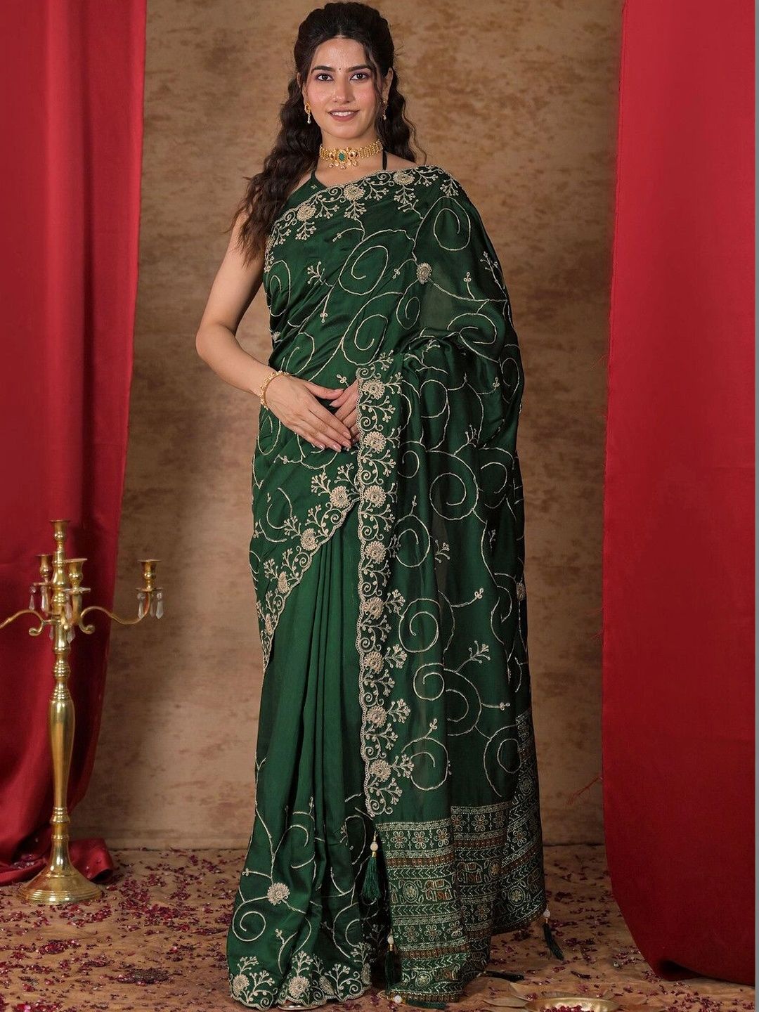 SAARA Embellished Embroidered Saree-image-14