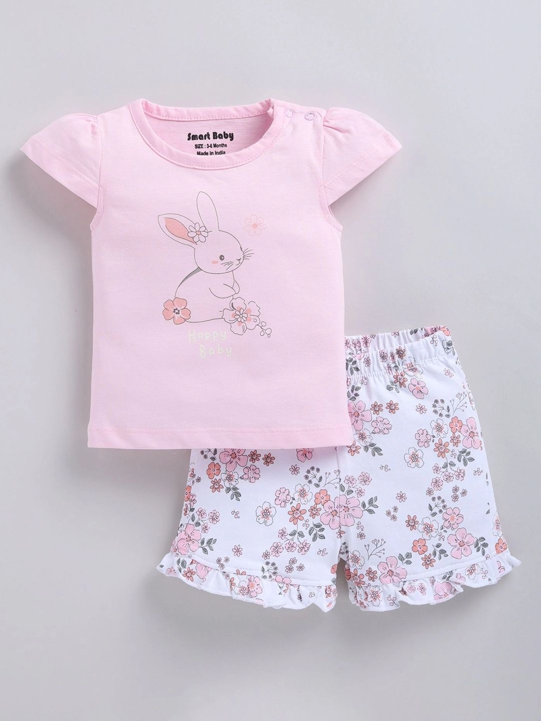 Smart Baby Girls Printed T-shirt with Shorts-picture-31