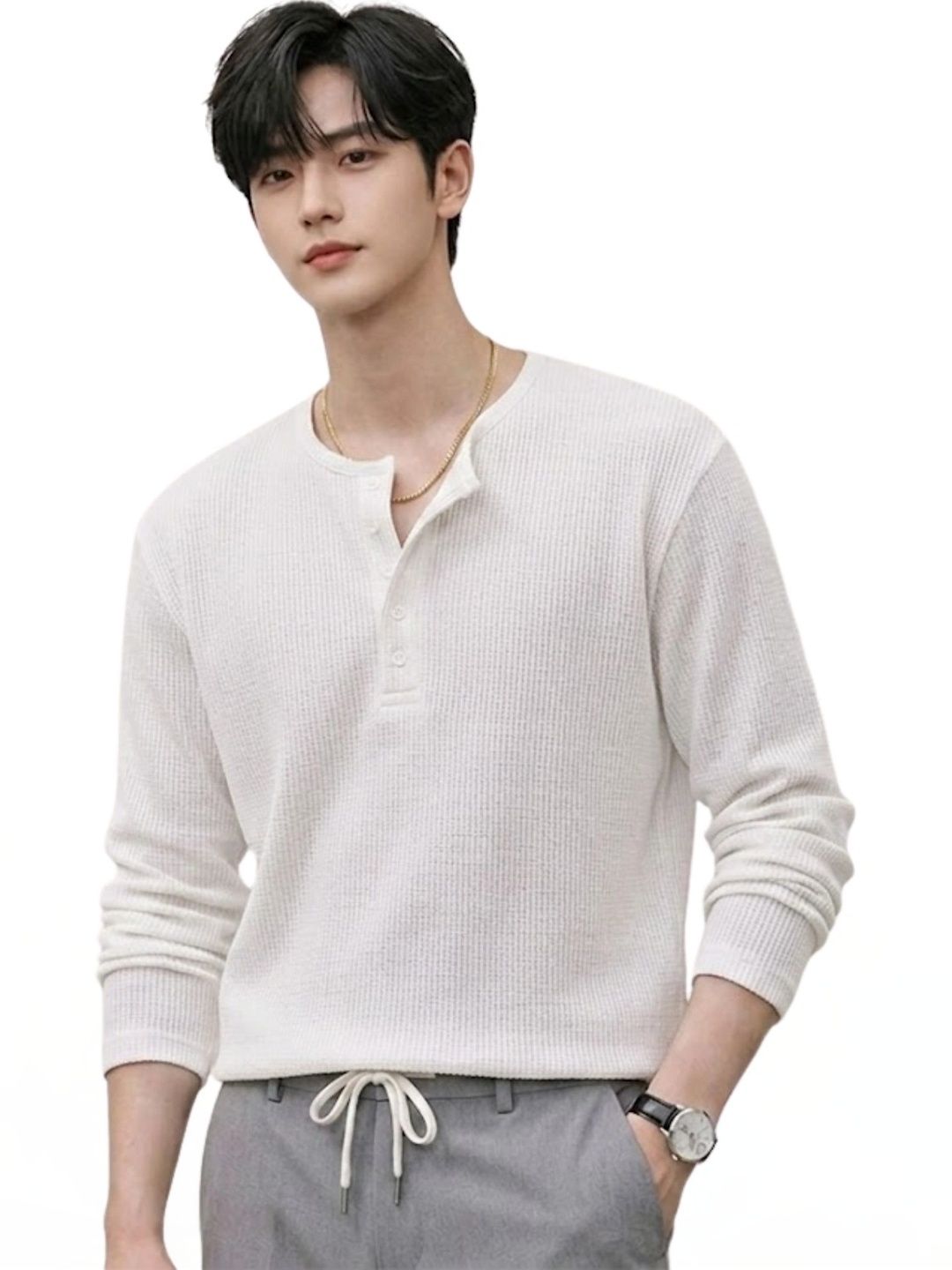 SHAIRA FASHION Men Henley Neck T-shirt-picture-12