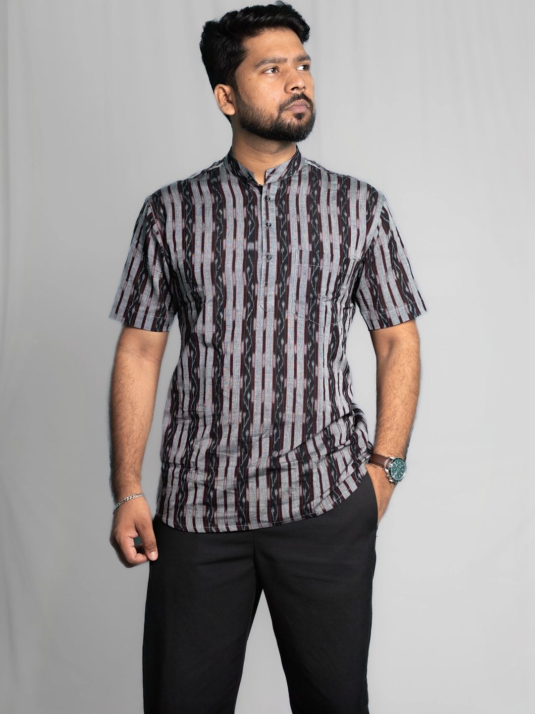 OdFab Men Indie Prints Handloom Kurta-picture-51