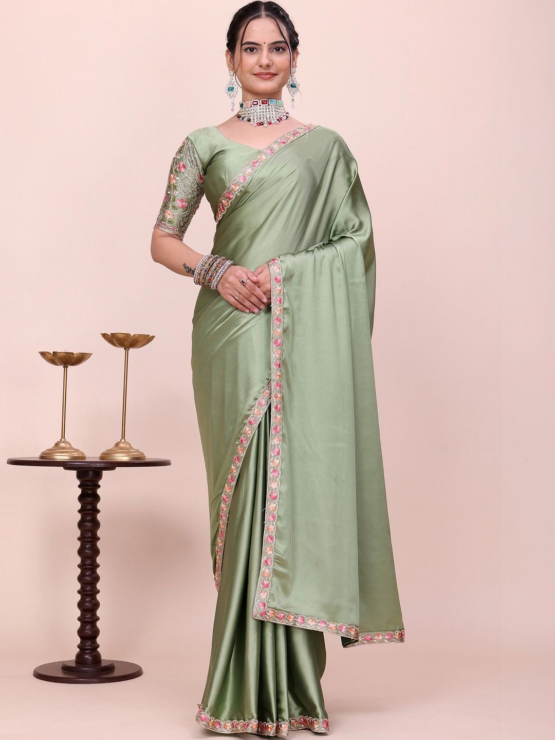 Mitera Embroidered Satin Designer Saree-picture-23