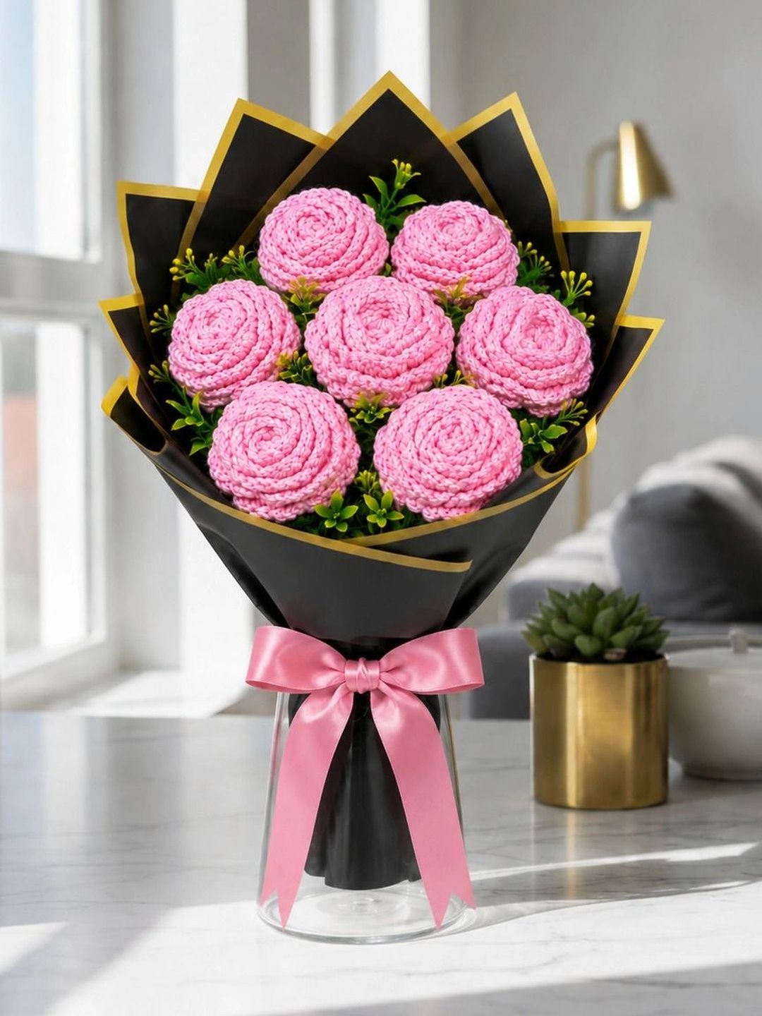 Agantuk Pink 7 Pieces Artificial Flower-picture-42