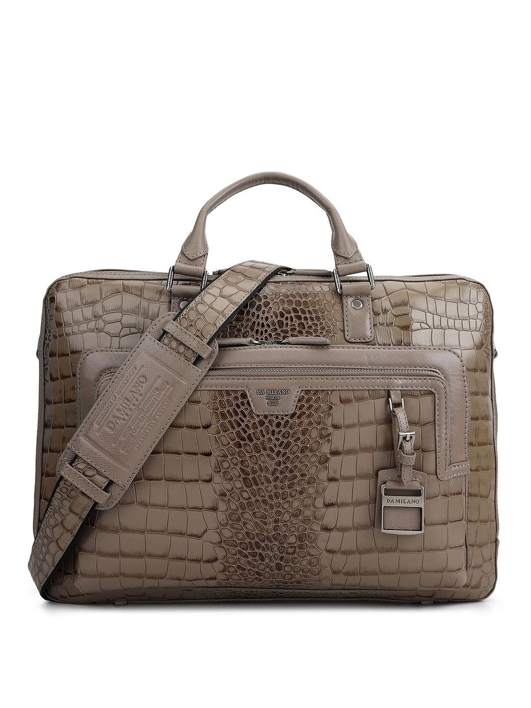 Da Milano Men Textured Leather Laptop Bag-picture-18