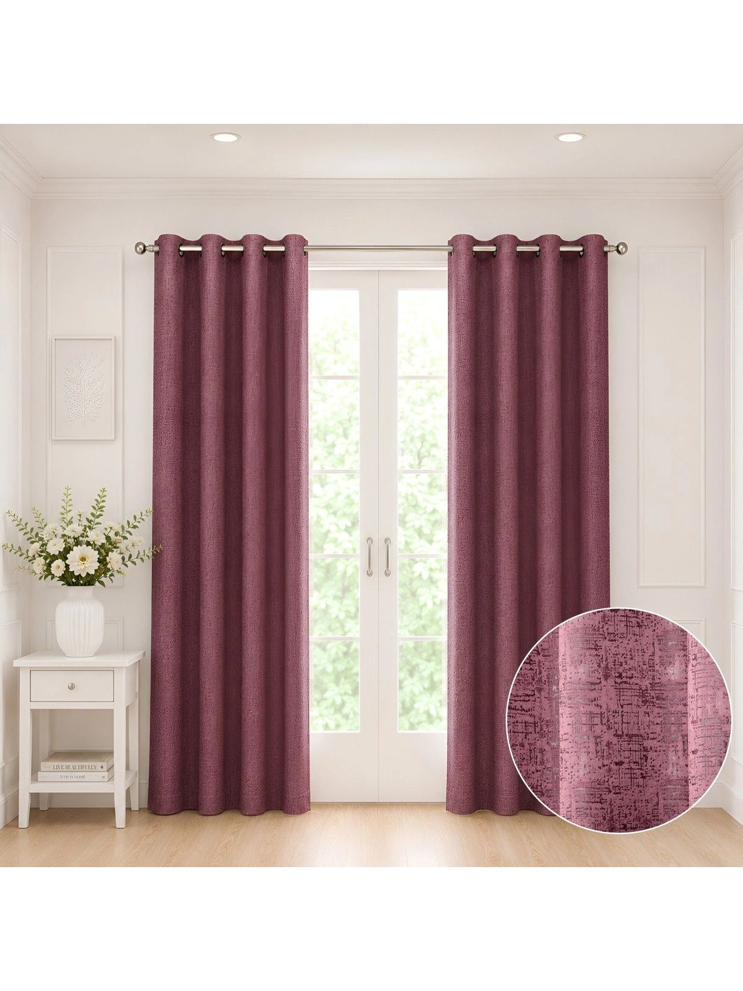 Homeful Style Rose Set of 2 Door Curtain-picture-38