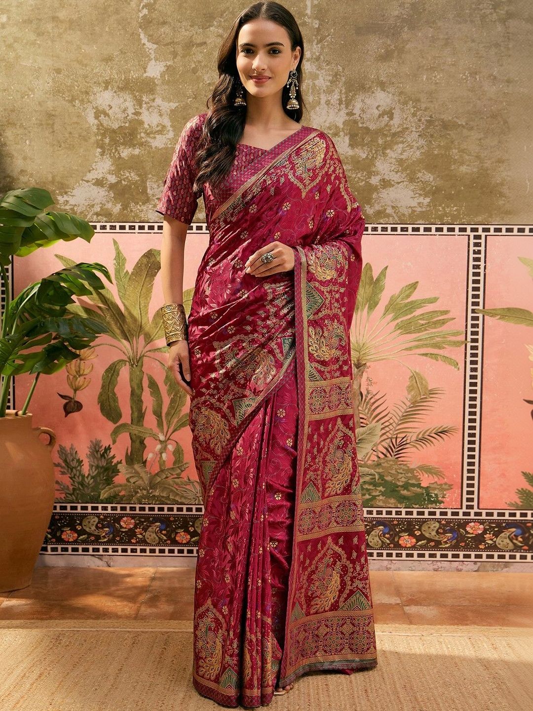 SAARA Woven Design Zari Pure Crepe Saree-picture-39