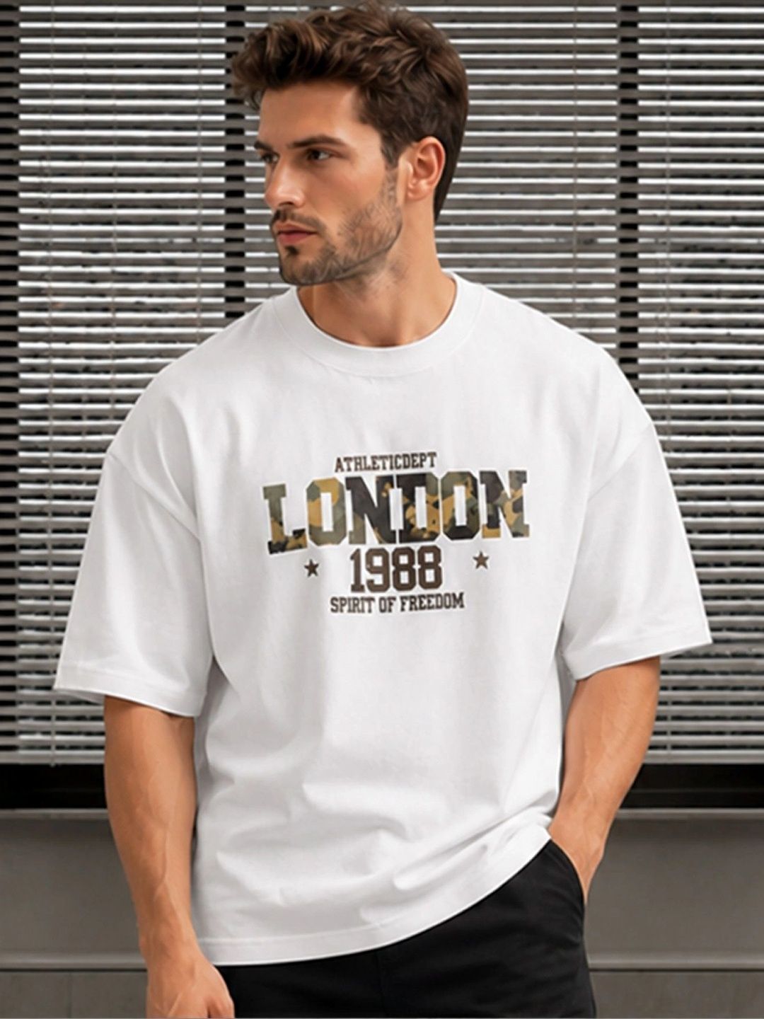 AUSK Men Typography Printed Drop-Shoulder Sleeves T-shirt-picture-57