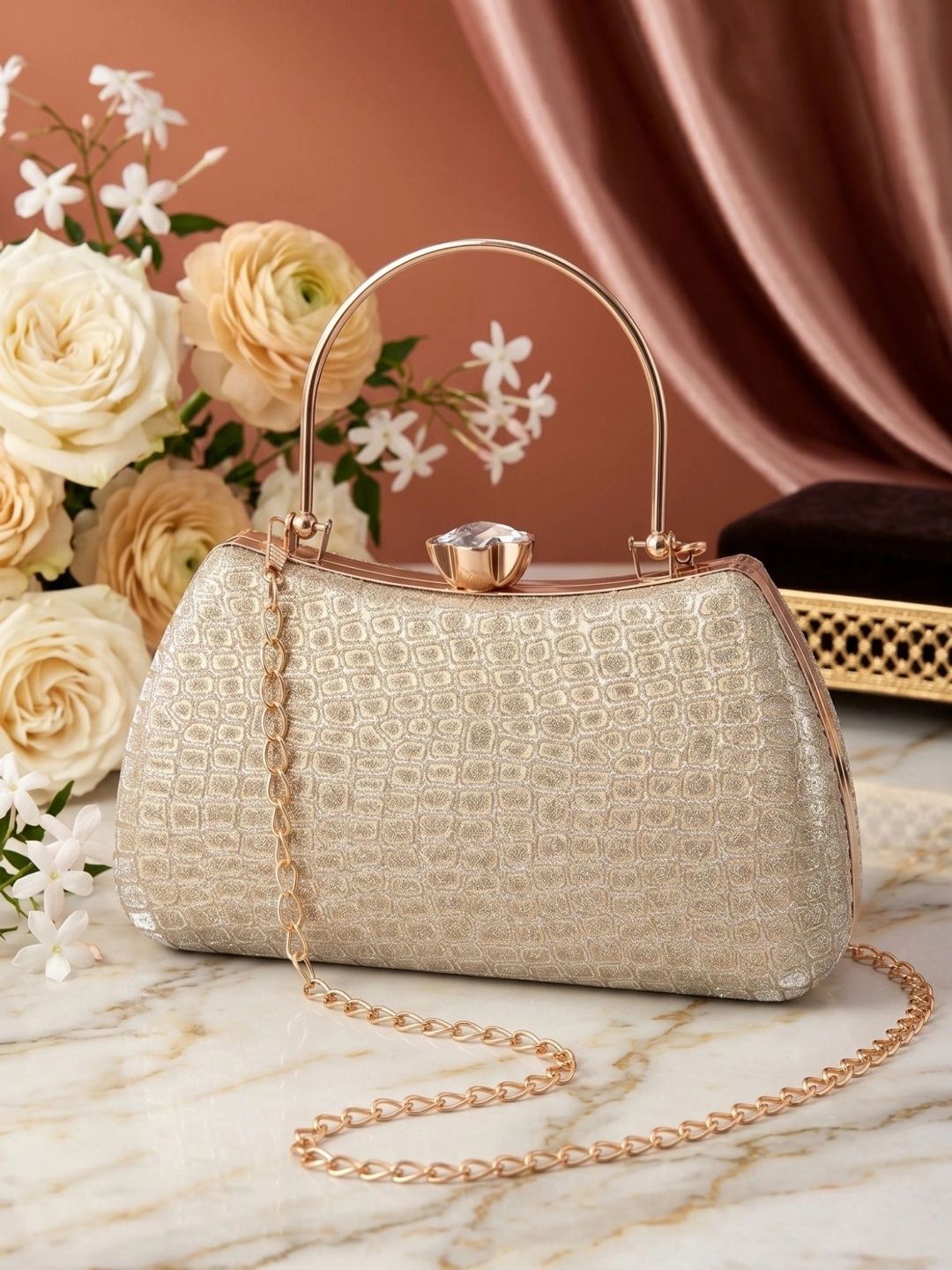 MISHA Textured Embellished Box Clutch-picture-24