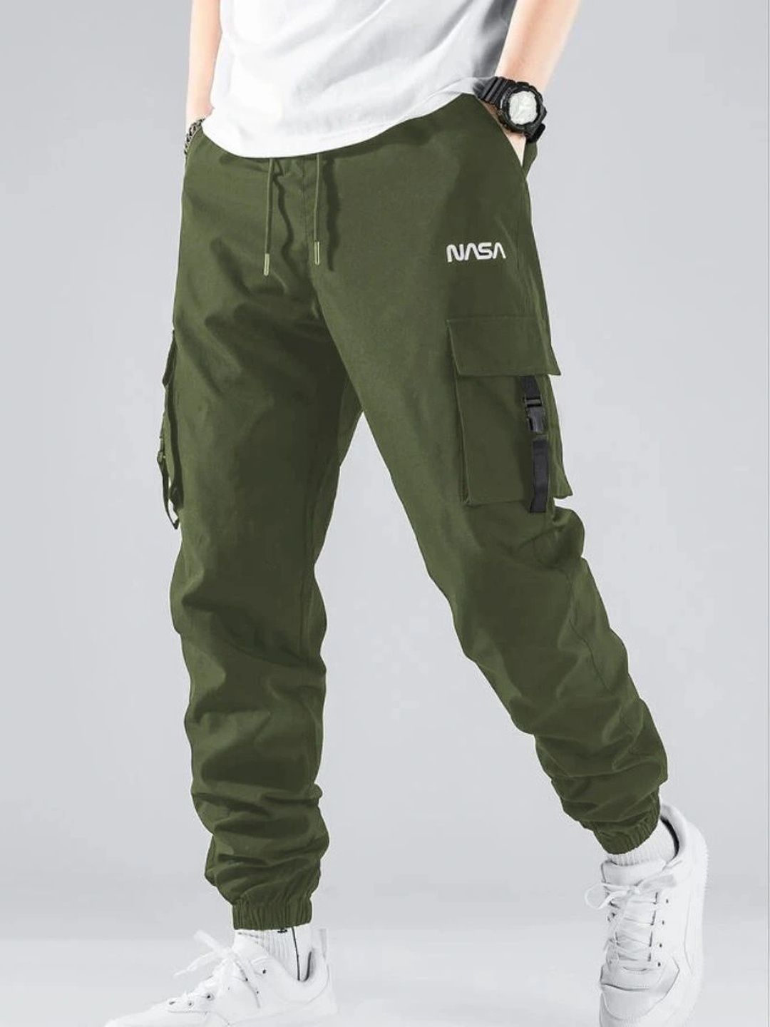 Joggers Park Men Regular Fit Brand Logo Dry Fit Training Cargos-picture-23