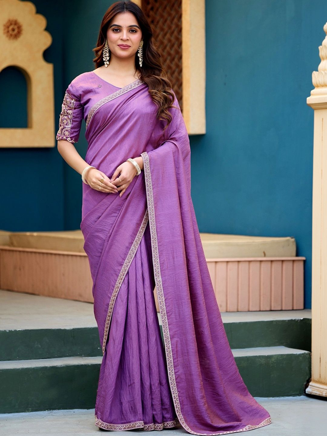 all about you Embroidered Art Silk Designer Saree-picture-24