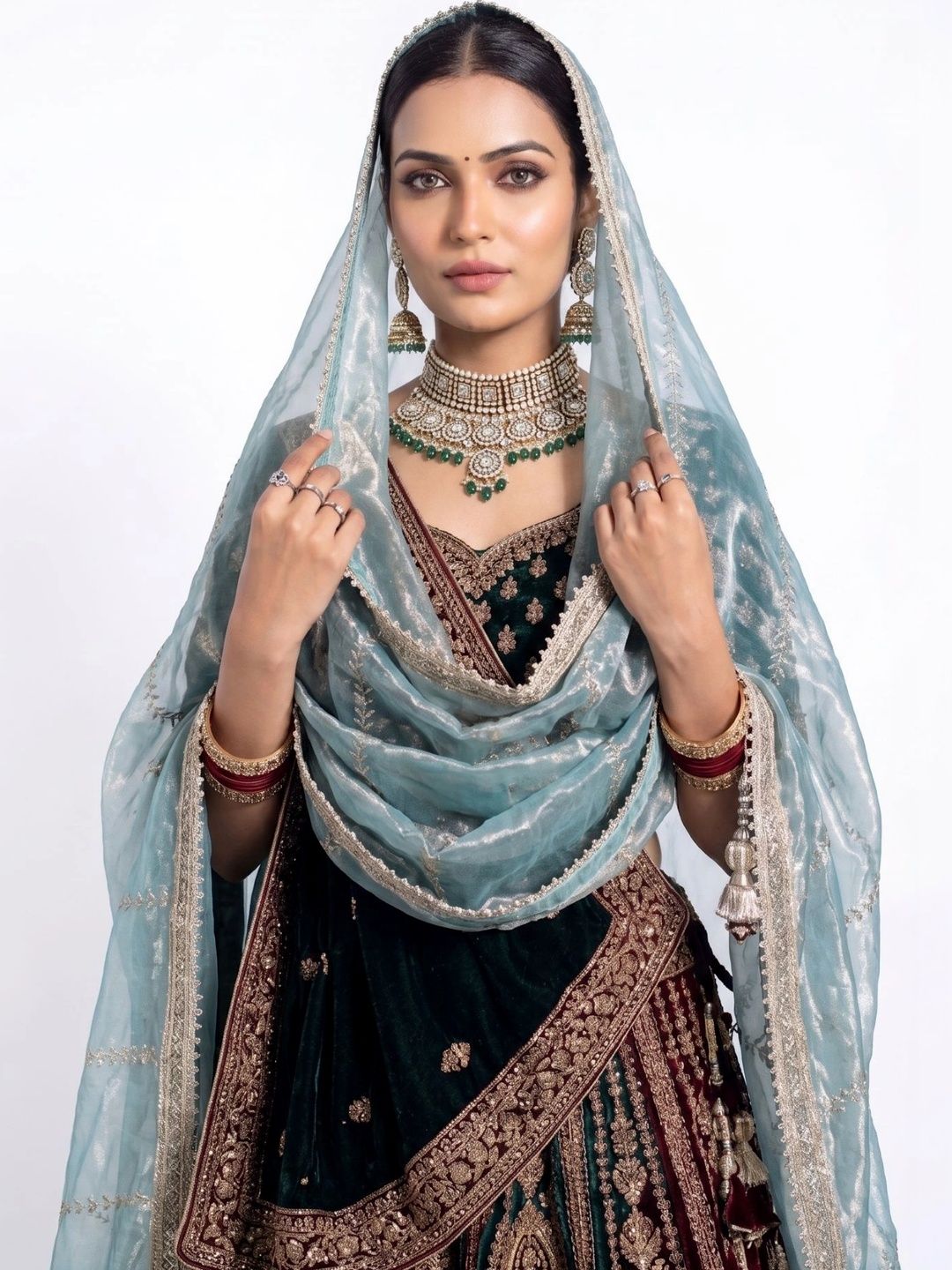ANNI FASHION Ethnic Motifs Embroidered Art Silk Dupatta with Zari-picture-19
