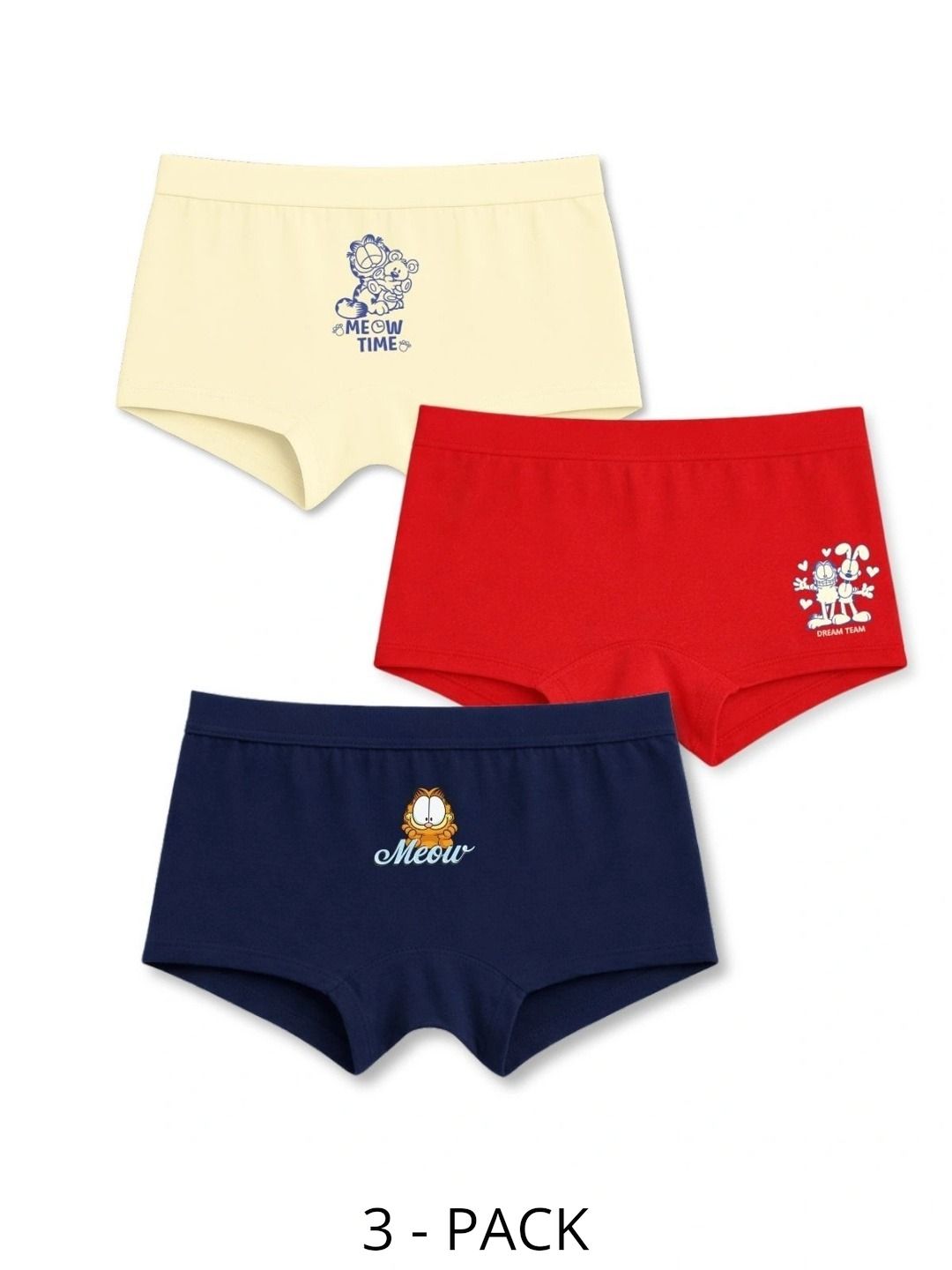Button Bear Girls Pack of 3 Printed Cotton Boy Shorts-picture-42