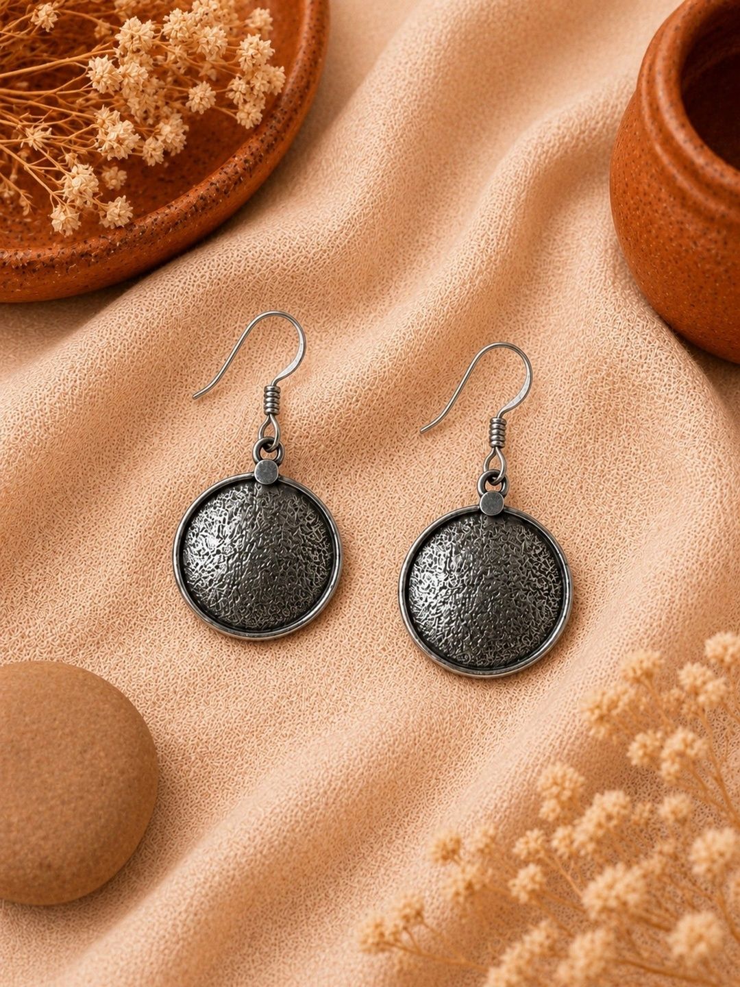 Zilverlinks 925 silver Jewellery Circular Drop Earrings-image-38