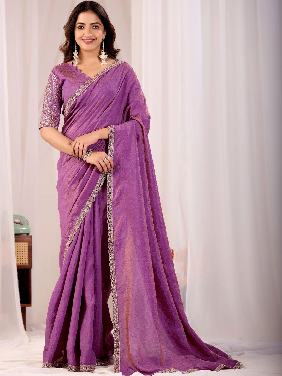 all about you Sequinned Designer Saree-image-2