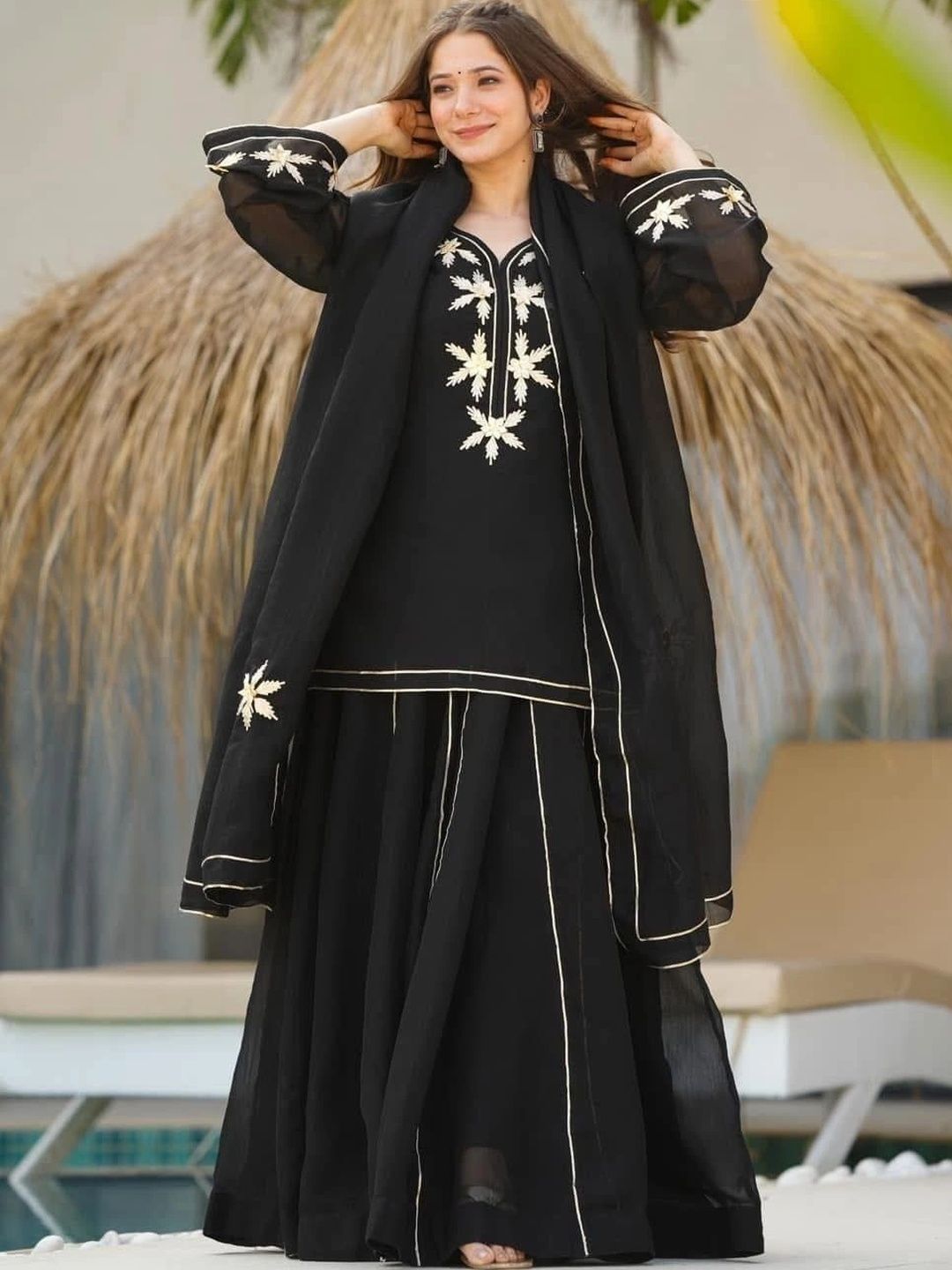 Mitera Women Embellished Flared Sleeves Gotta Patti Kurta-picture-27