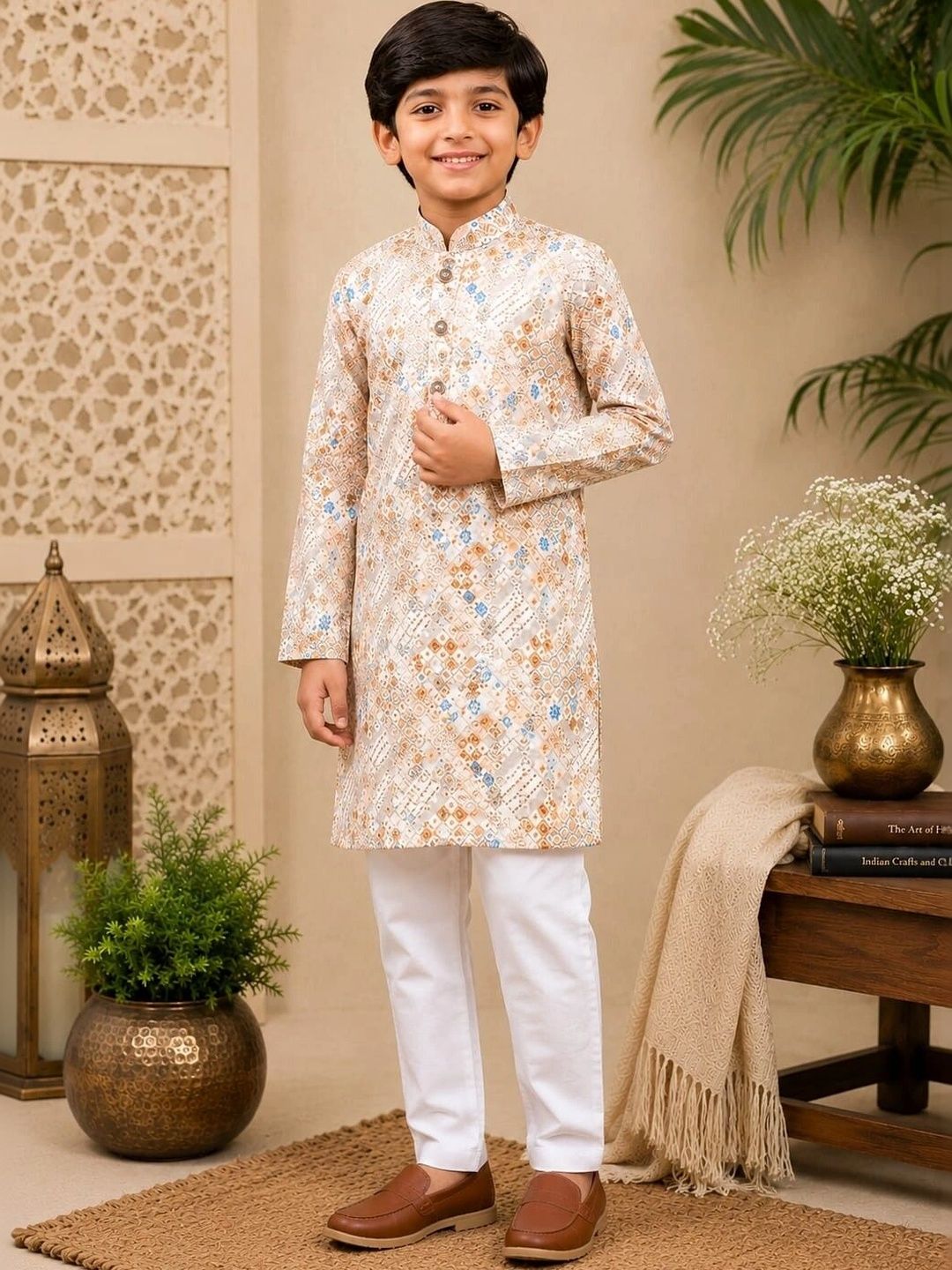 ESTYLISHKART Boys Ethnic Motifs Printed Regular Kurta with Trousers-picture-35