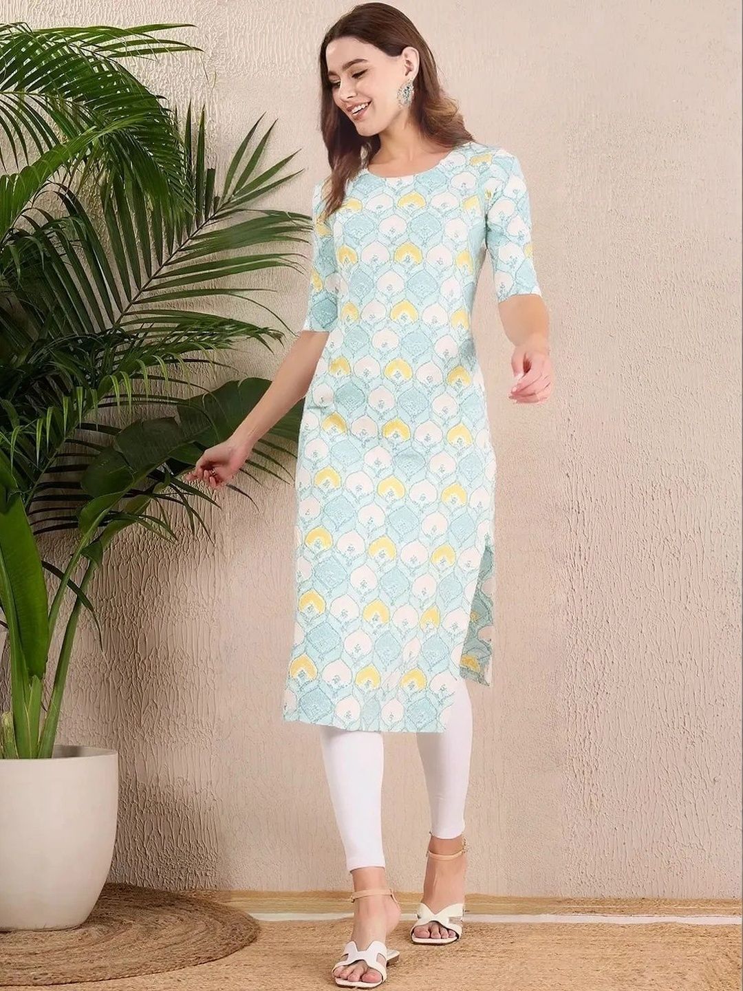 HERE&NOW Women Printed Indie Prints Crepe Kurta-picture-38