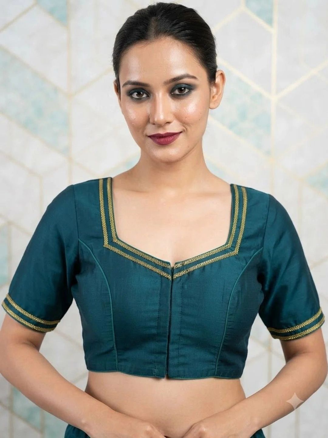 Monamaar Silk Solid Zari Saree Blouse-picture-13