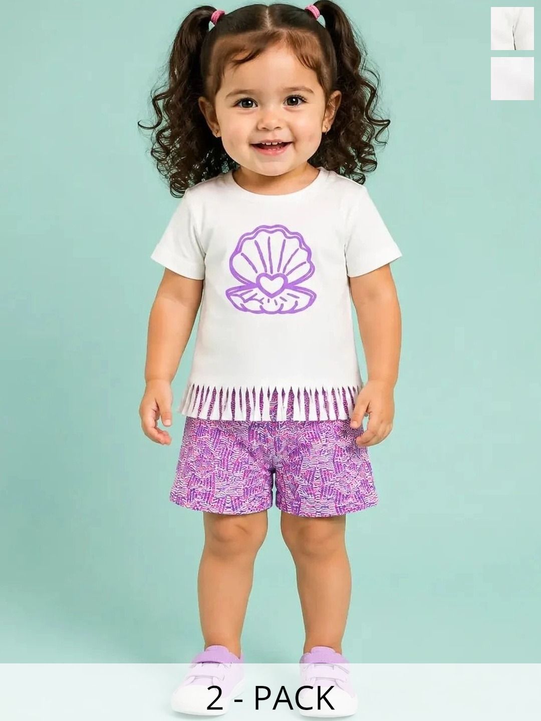 Bloomup Girls Printed T-shirt with Shorts-picture-34