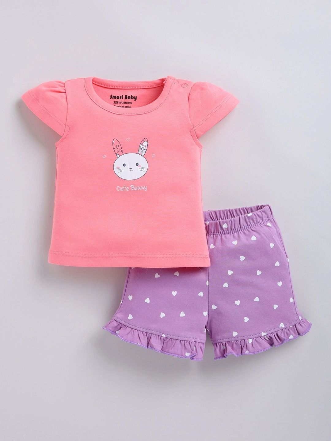 Smart Baby Girls Printed T-shirt with Shorts-picture-17
