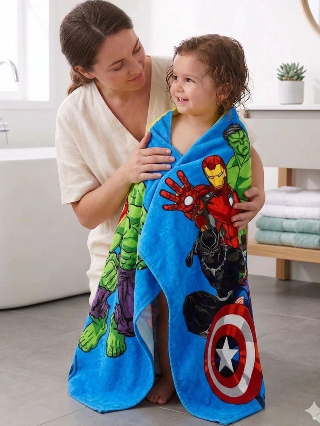 Weftora Navy Blue 1 Printed Cotton 380 GSM Bath Towel-picture-15