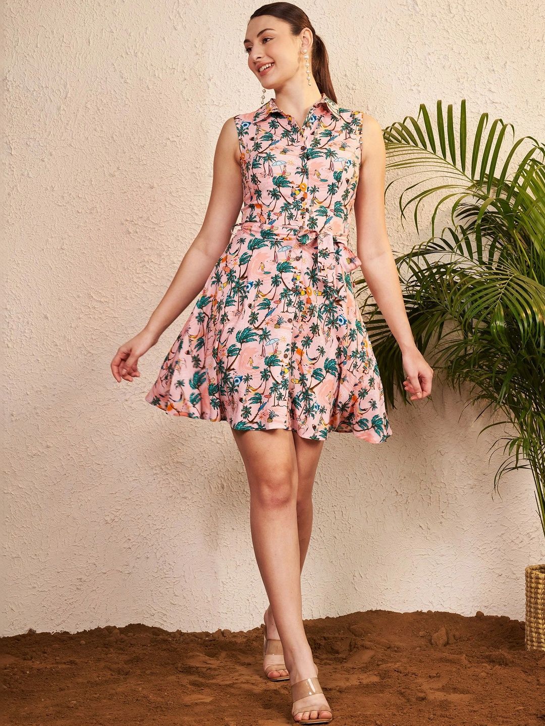 KALAMIR Tropical Print A-Line Dress-picture-12