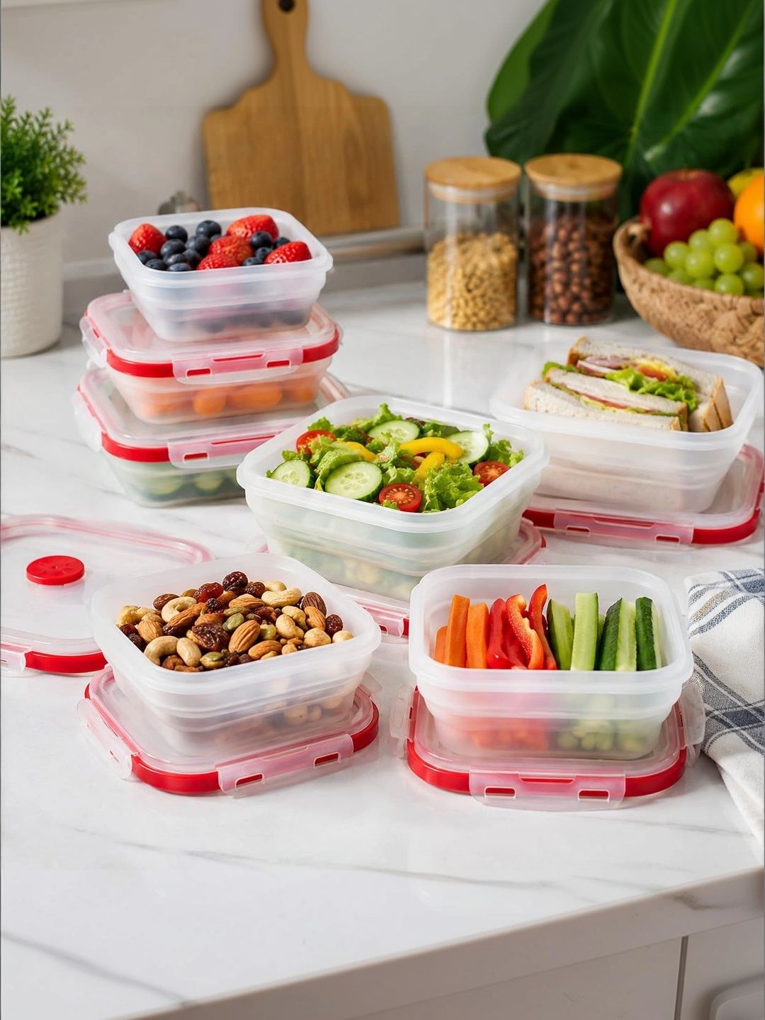 SAGEWARE Red 2026 Silicone Dishwasher and Microwave Safe Fridge Container-picture-33