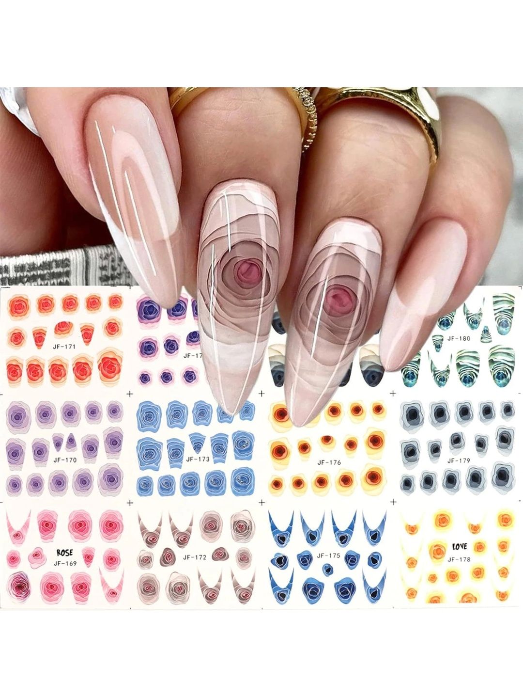 S.A.V.I Set Of 12 3D Rose Bloom Nail Stickers-picture-21