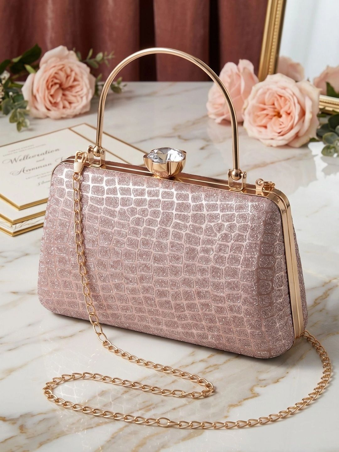 MISHA Textured Embellished Box Clutch-picture-16