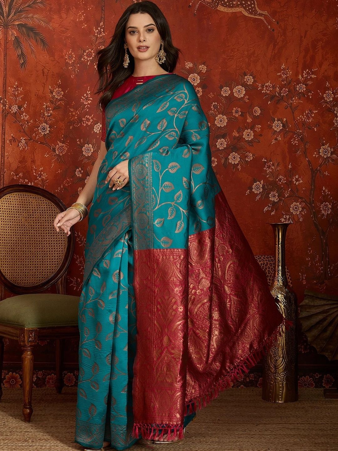 SZN Woven Design Zari Pure Silk Banarasi Saree-picture-31