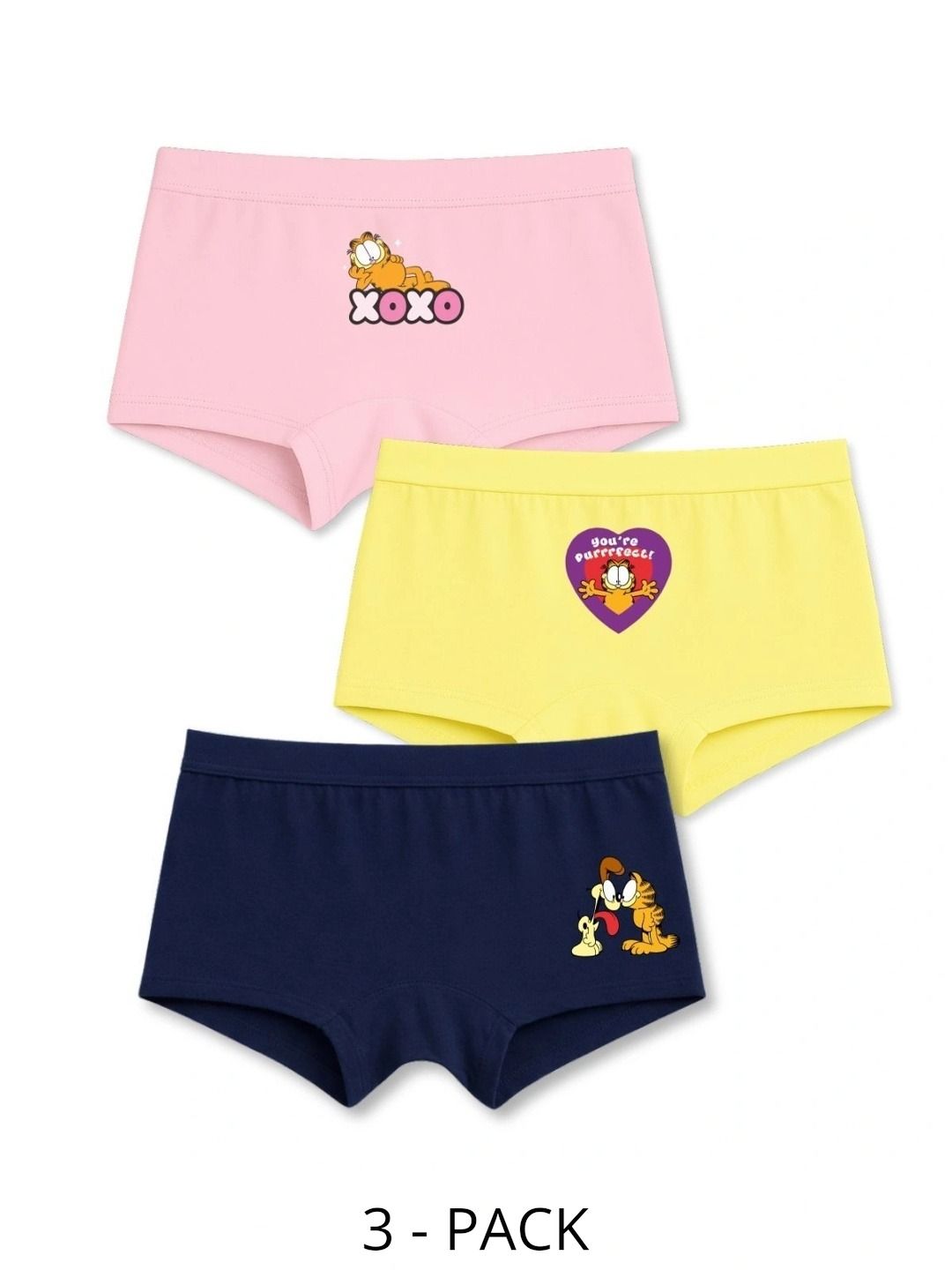 Button Bear Girls Pack of 3 Printed Cotton Boy Shorts-picture-34