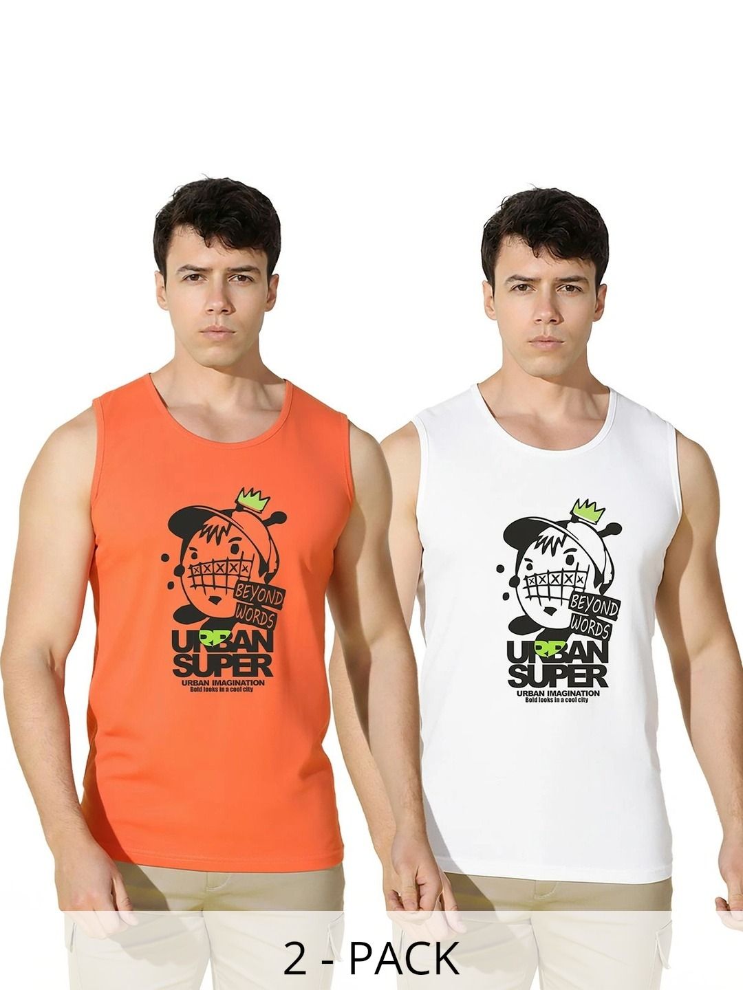 MINISTRY OF FRIENDS Pack of 2 Printed Cotton Tank-picture-57