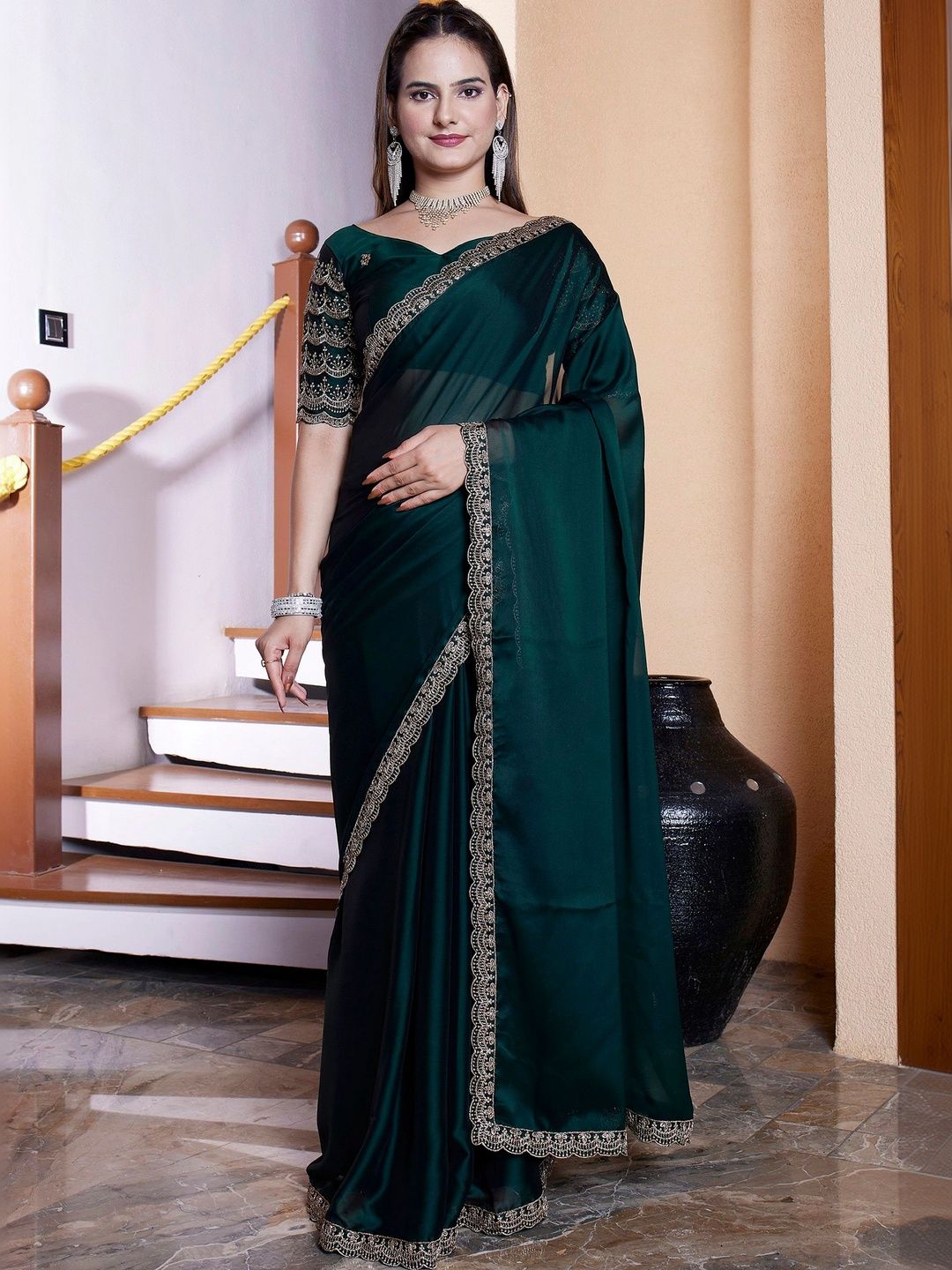 all about you Embroidered Poly Chiffon Designer Saree-picture-7
