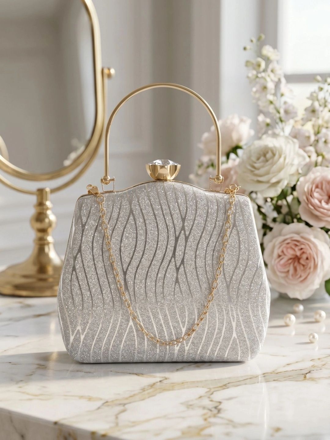 MISHA Textured Embellished Box Clutch-picture-25
