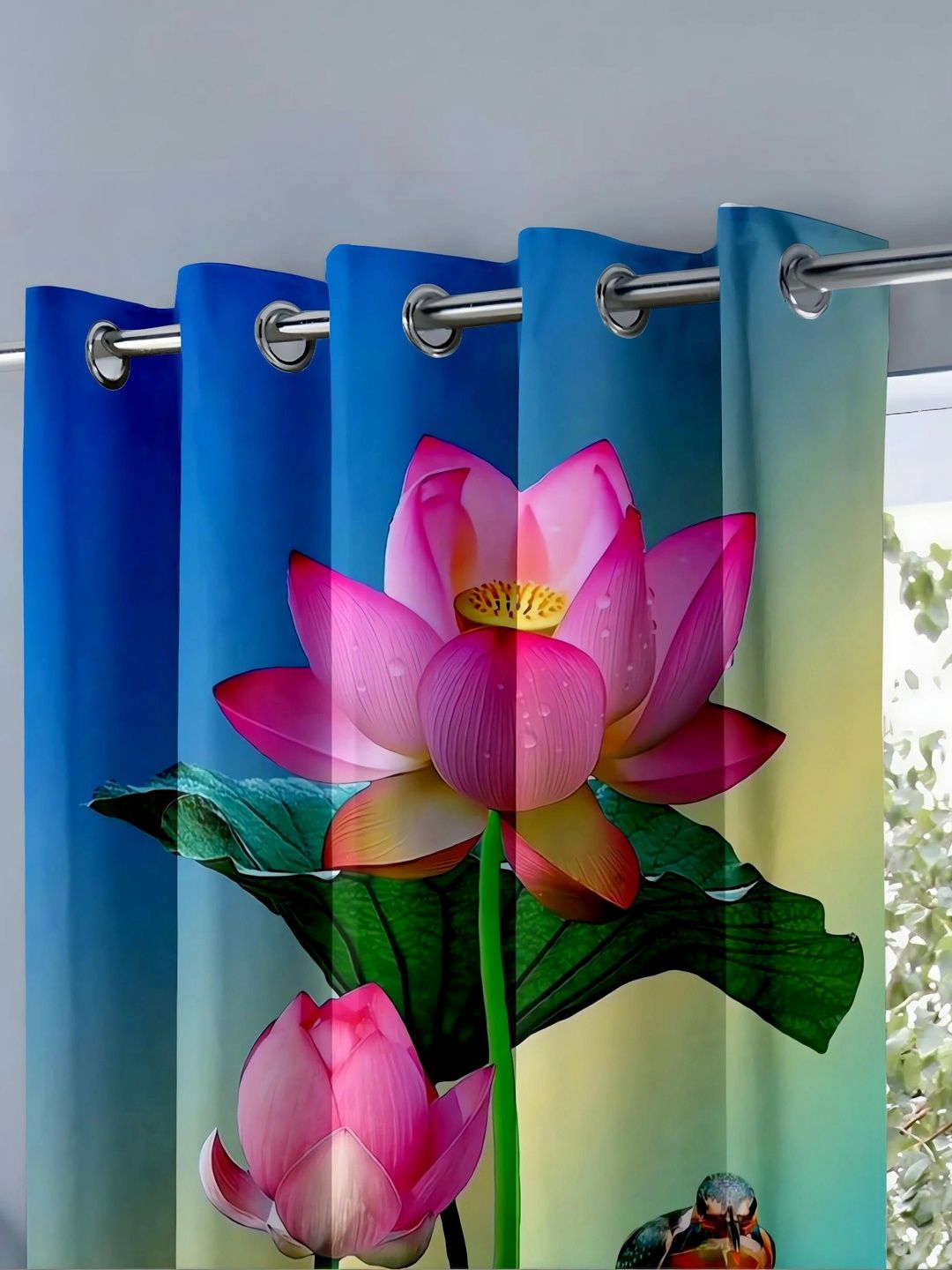 CURTAINRY Multicoloured Floral Door Curtain-image-2