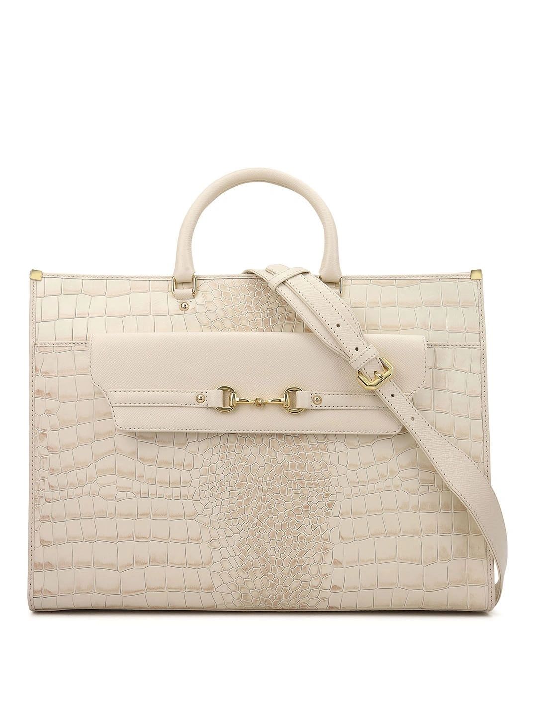 Da Milano Textured Leather Oversized Structured Handheld Bag-image-21