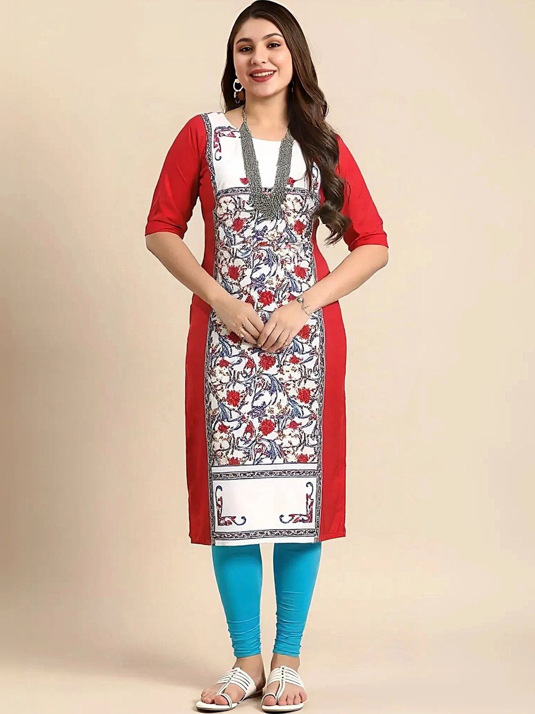 HERE&NOW Women Floral Printed Floral Crepe Kurta-picture-39