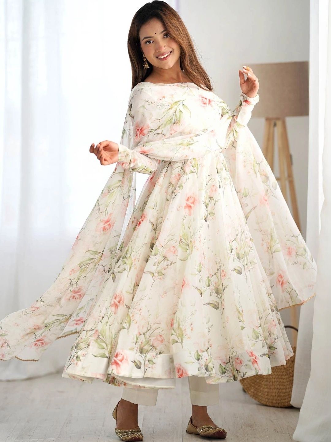 all about you Women Floral Printed Regular Kurta with Trousers & With Dupatta-picture-15