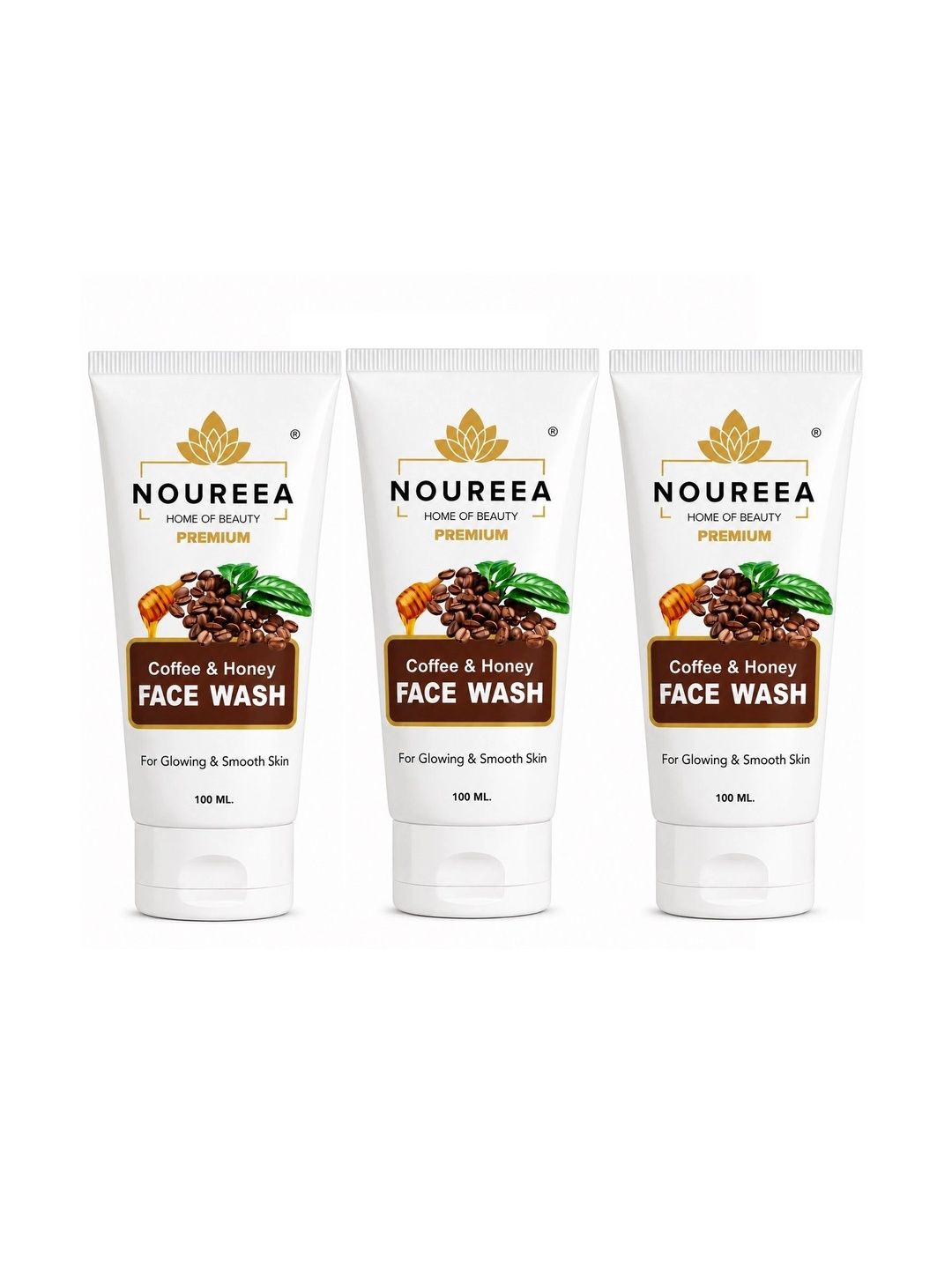Noureea Set of 3 Coffee & Honey Face Wash - 100 ml Each-image-20