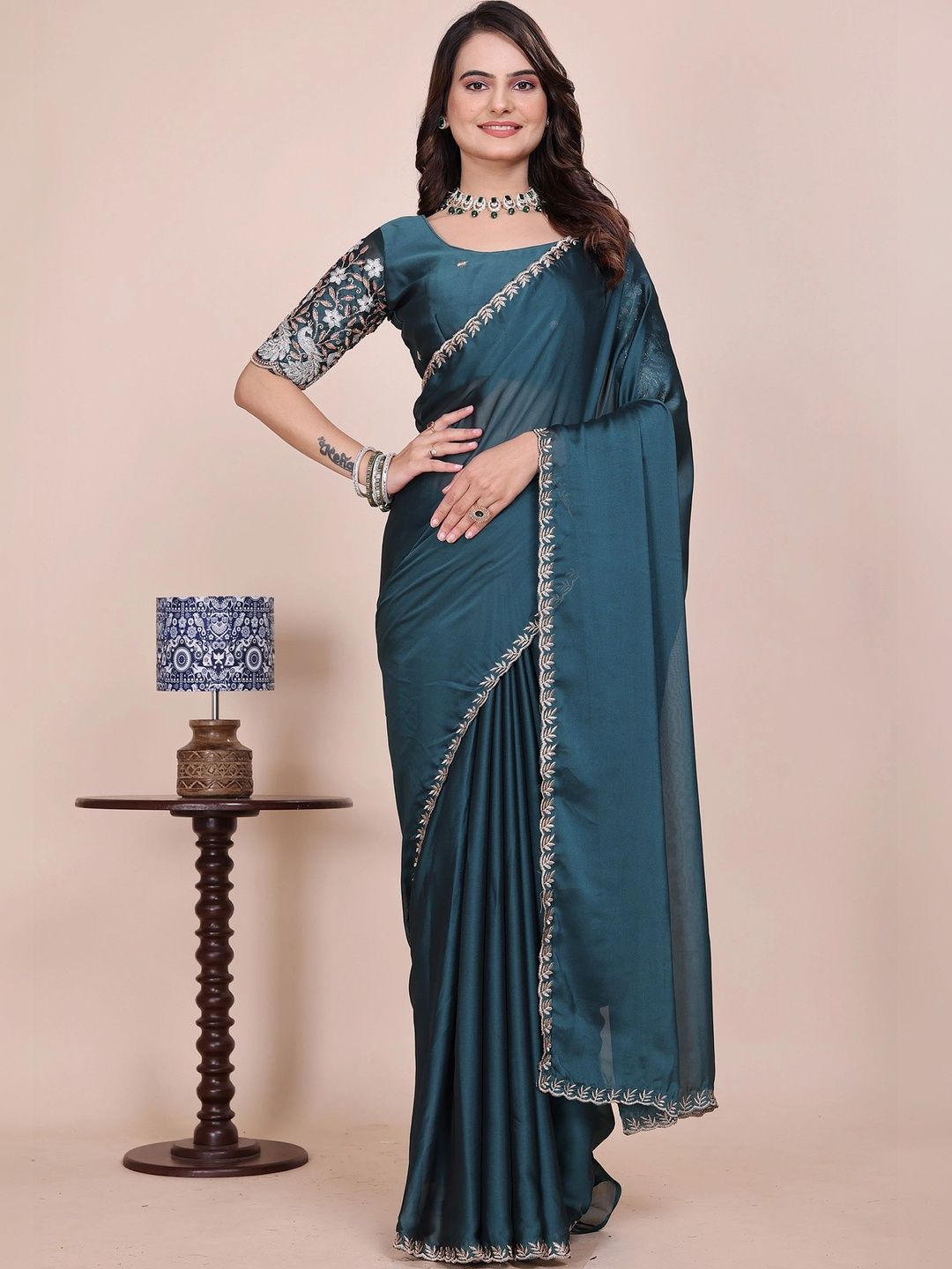 all about you Embroidered Poly Chiffon Designer Saree-picture-12